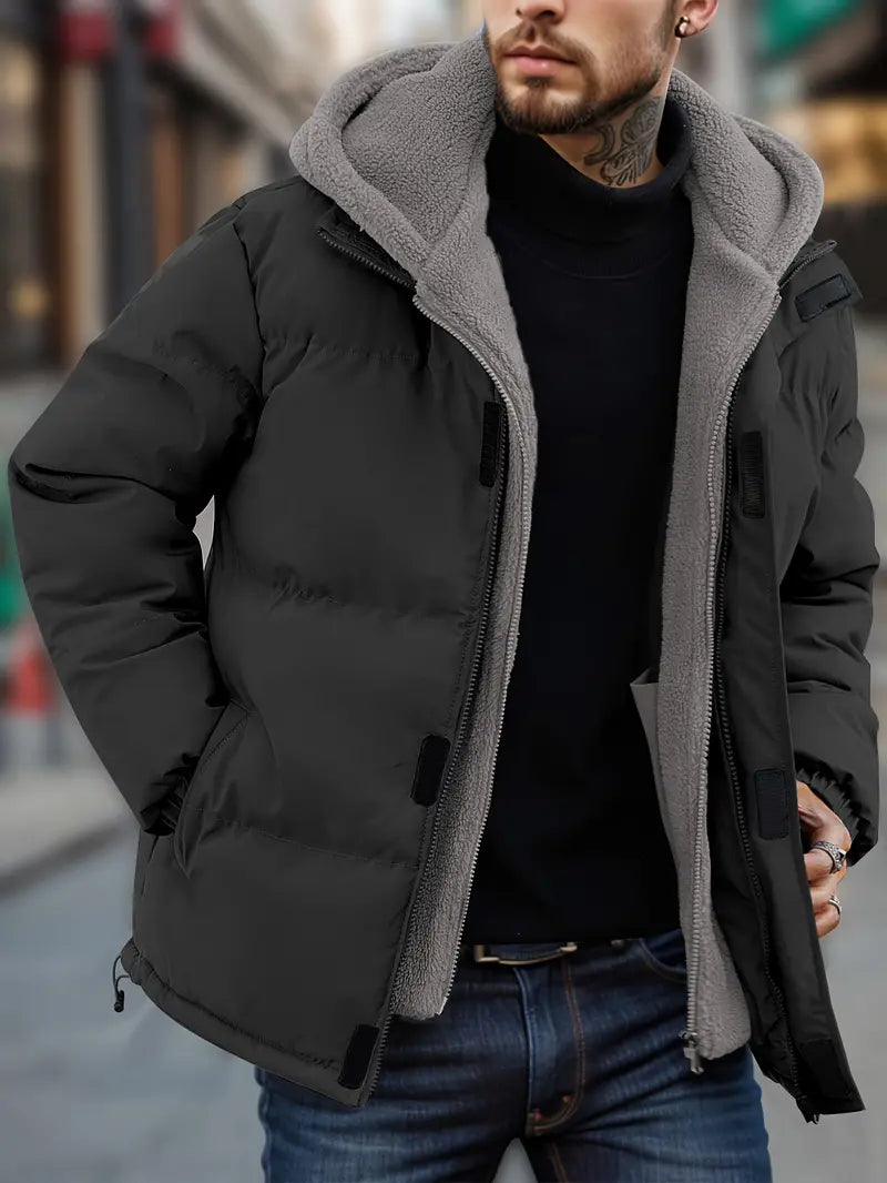 Doudoune Homme Capuche Chaude Polaire Extérieur