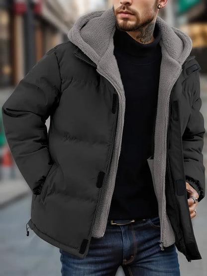 Doudoune Homme Capuche Chaude Polaire Extérieur