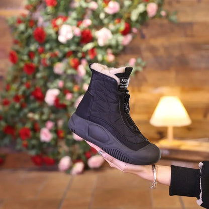 Bottes de neige rétro imperméables avec fermeture éclair