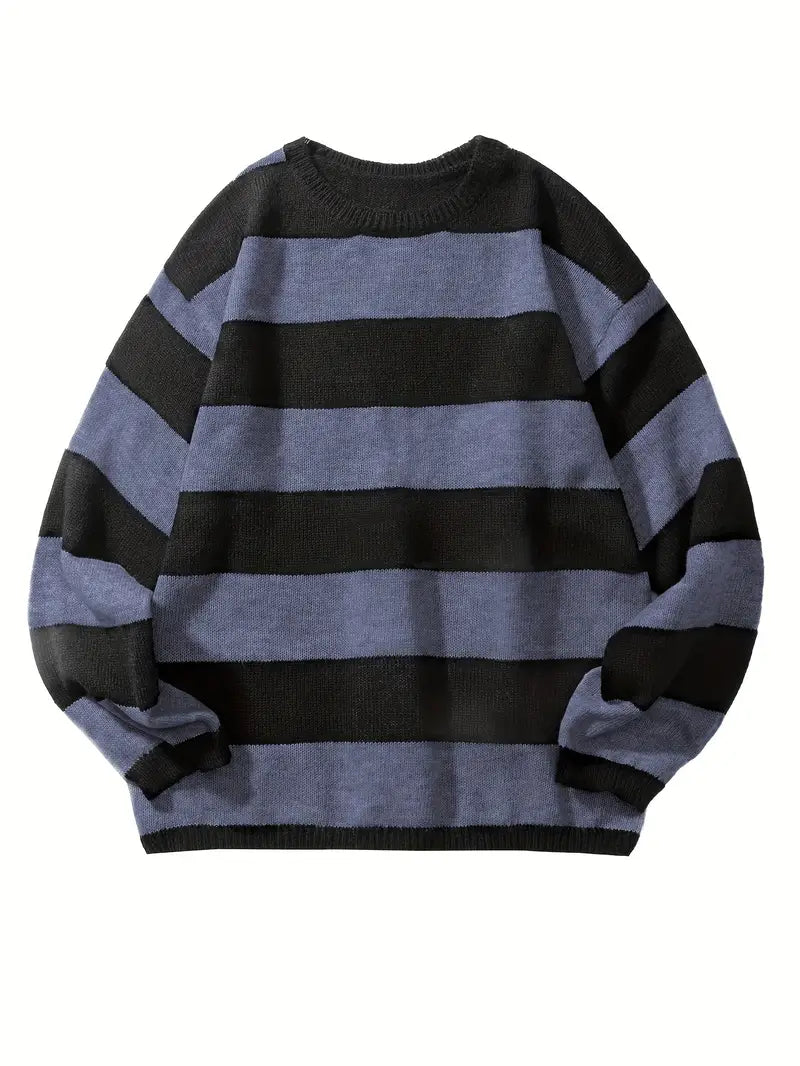 Pull pour homme style rétro à rayures