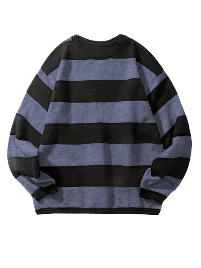 Pull pour homme style rétro à rayures