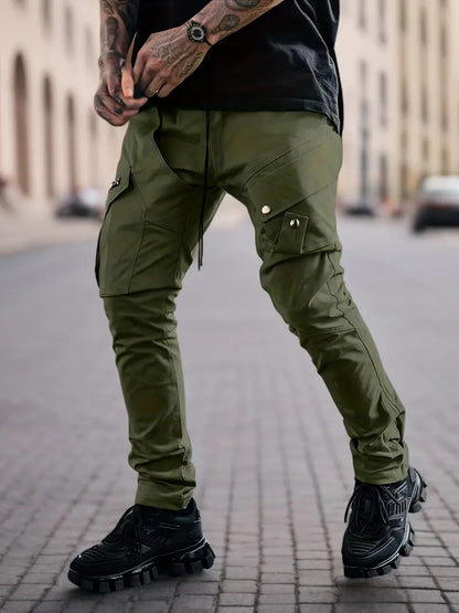 Pantalon cargo décontracté poches zippées style loisir
