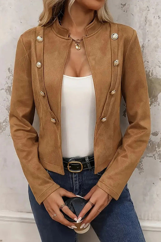 Elegante Damenjacke Doppelt Gefüttert Modern Verziert - IdealeKleiden