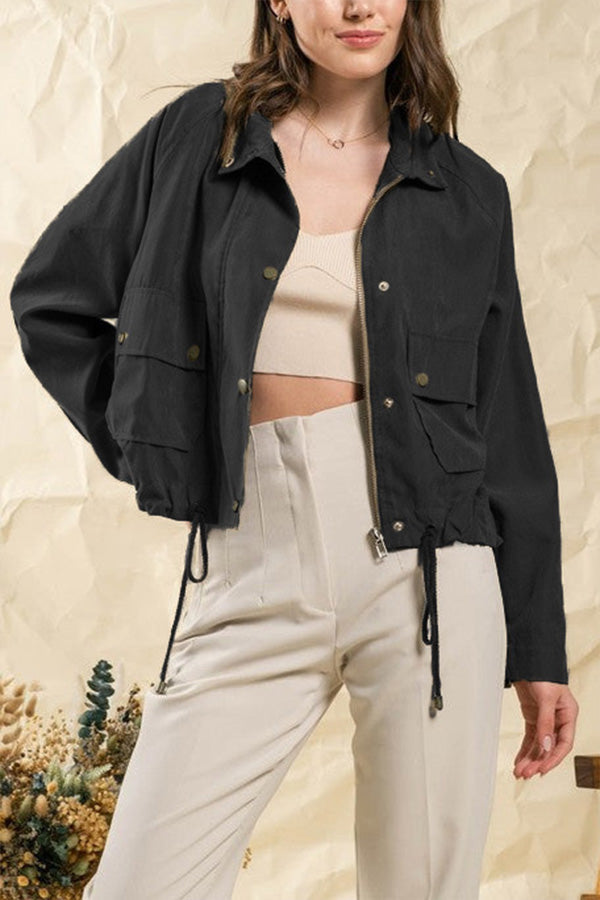 Veste à carreaux pour femme, deux poches