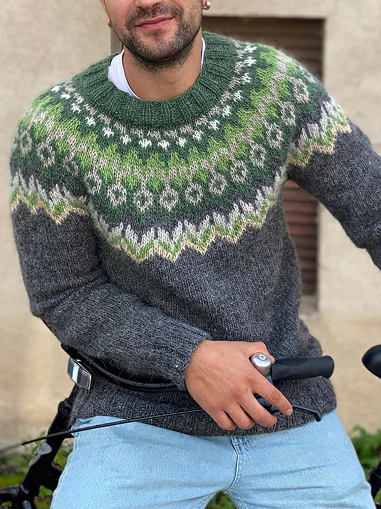 Pull col rond homme moderne