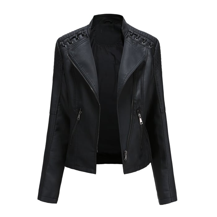 Veste en cuir souple effet peau de mouton