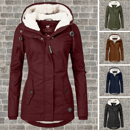 Damen Winterparka Lang Luxus Pelzfüllung - IdealeKleiden