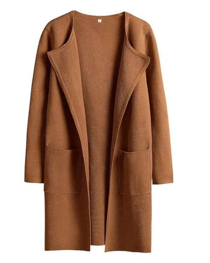 Élégant manteau classique à revers pour femme
