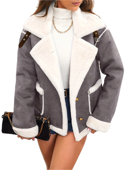 Élégante veste d'hiver pour femme aspect nounours