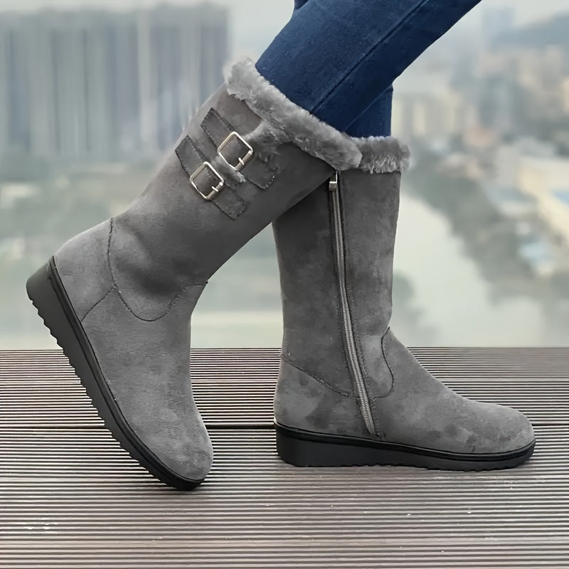 Bottes d'hiver chaudes effet velours