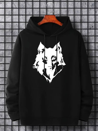 Sweat à capuche pour hommes motif Loup tendance