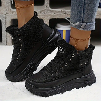 Bottes d'hiver pour femmes doublées polaire chaudes
