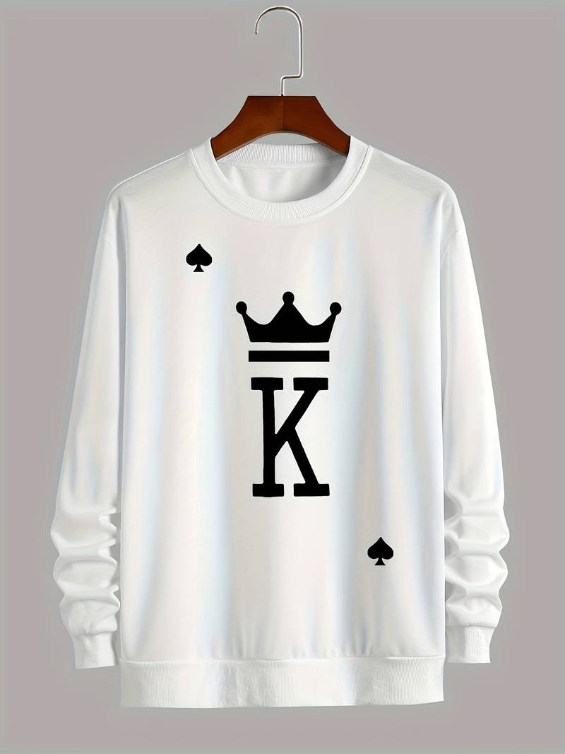 Pull-over homme motif «King» tendance