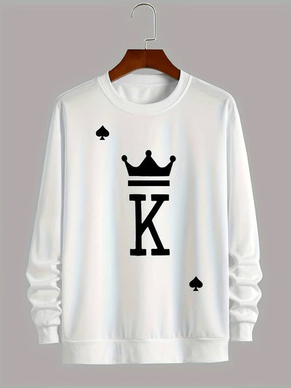 Pull-over homme motif «King» tendance