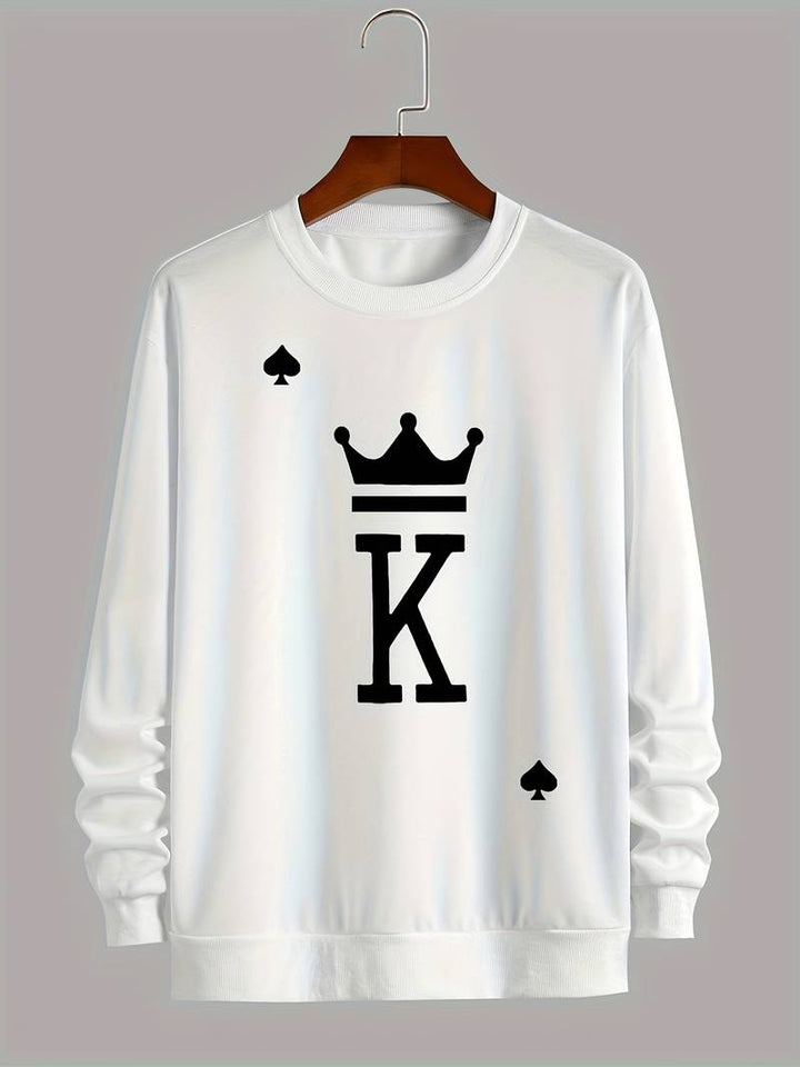 Pull-over homme motif «King» tendance