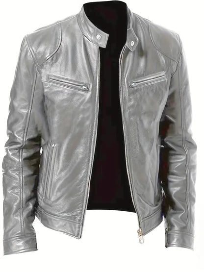 Blouson de moto en cuir pour hommes