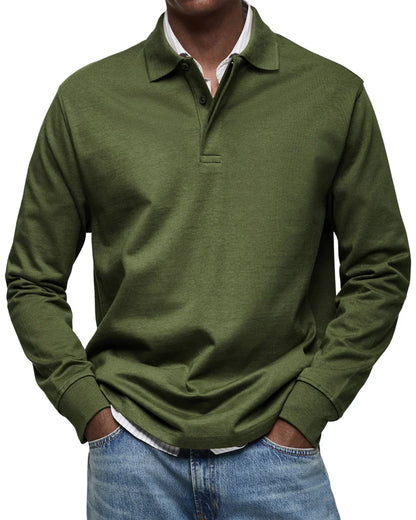 Polo à manches longues élégant homme classique