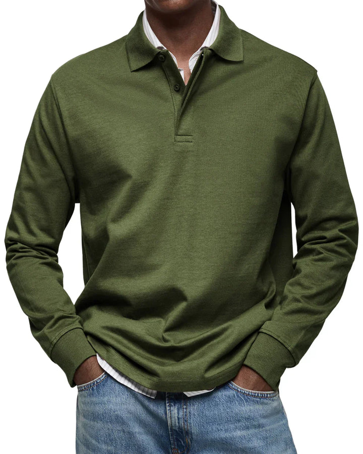 Polo à manches longues élégant homme classique