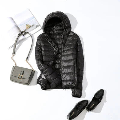 Veste d'automne femme chaude à capuche