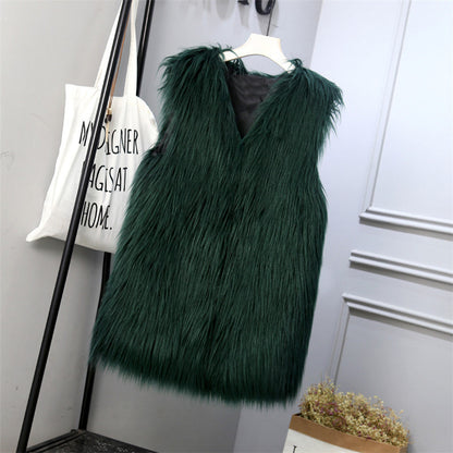 Gilet femme fausse fourrure oversize élégant