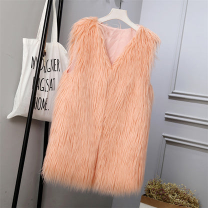 Gilet femme fausse fourrure oversize élégant