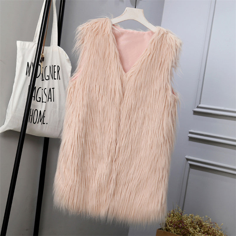 Gilet femme fausse fourrure oversize élégant