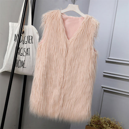 Gilet femme fausse fourrure oversize élégant