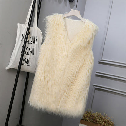 Gilet femme fausse fourrure oversize élégant