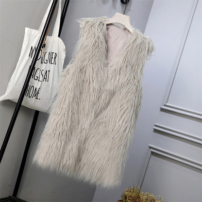Gilet femme fausse fourrure oversize élégant