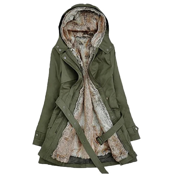 Manteau d'hiver de luxe pour femme avec fourrure