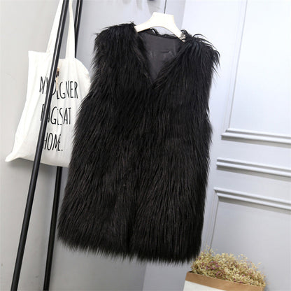 Gilet femme fausse fourrure oversize élégant