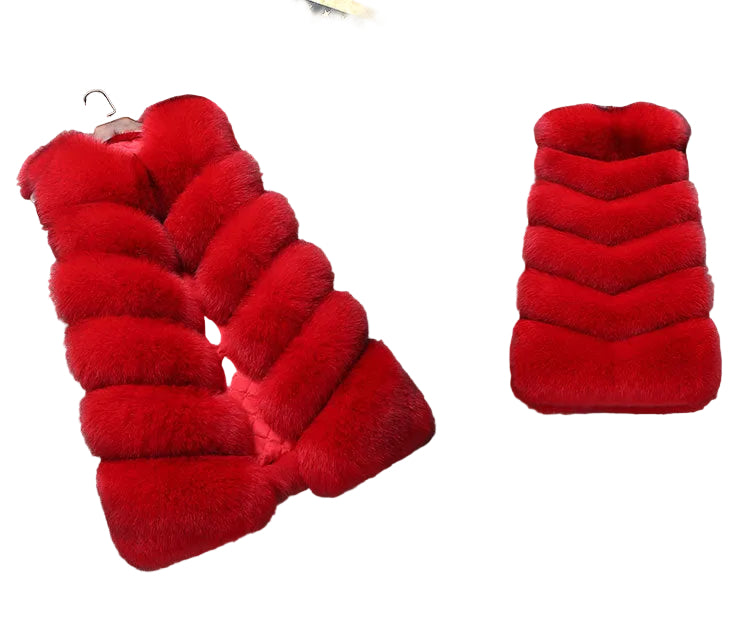 Gilet femme duveteux coupe élégante