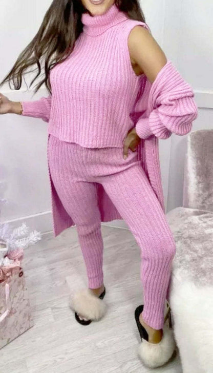 Ensembles de détente en tricot 3 pièces confortables
