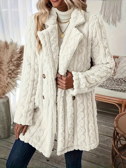 Manteau doux et chaud à manches longues uni