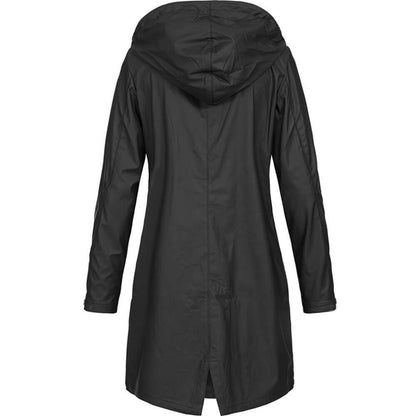 Damen Regenmantel Wasserdicht Kapuzenparka - IdealeKleiden