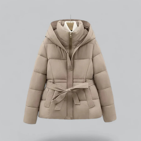 Doudoune stylée femme ceinture capuche