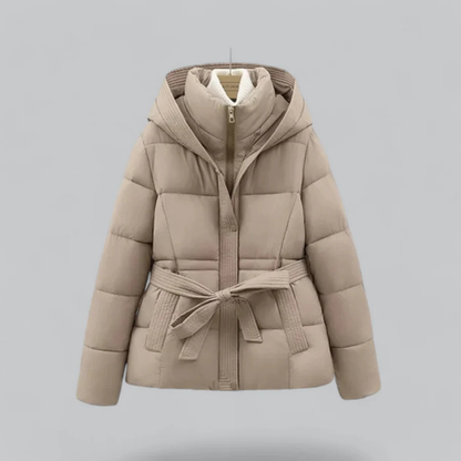 Doudoune stylée femme ceinture capuche