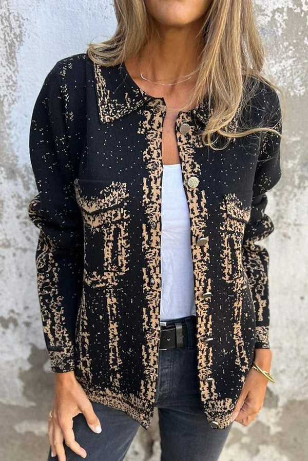 Blouson en cuir décontracté avec fermeture métallique
