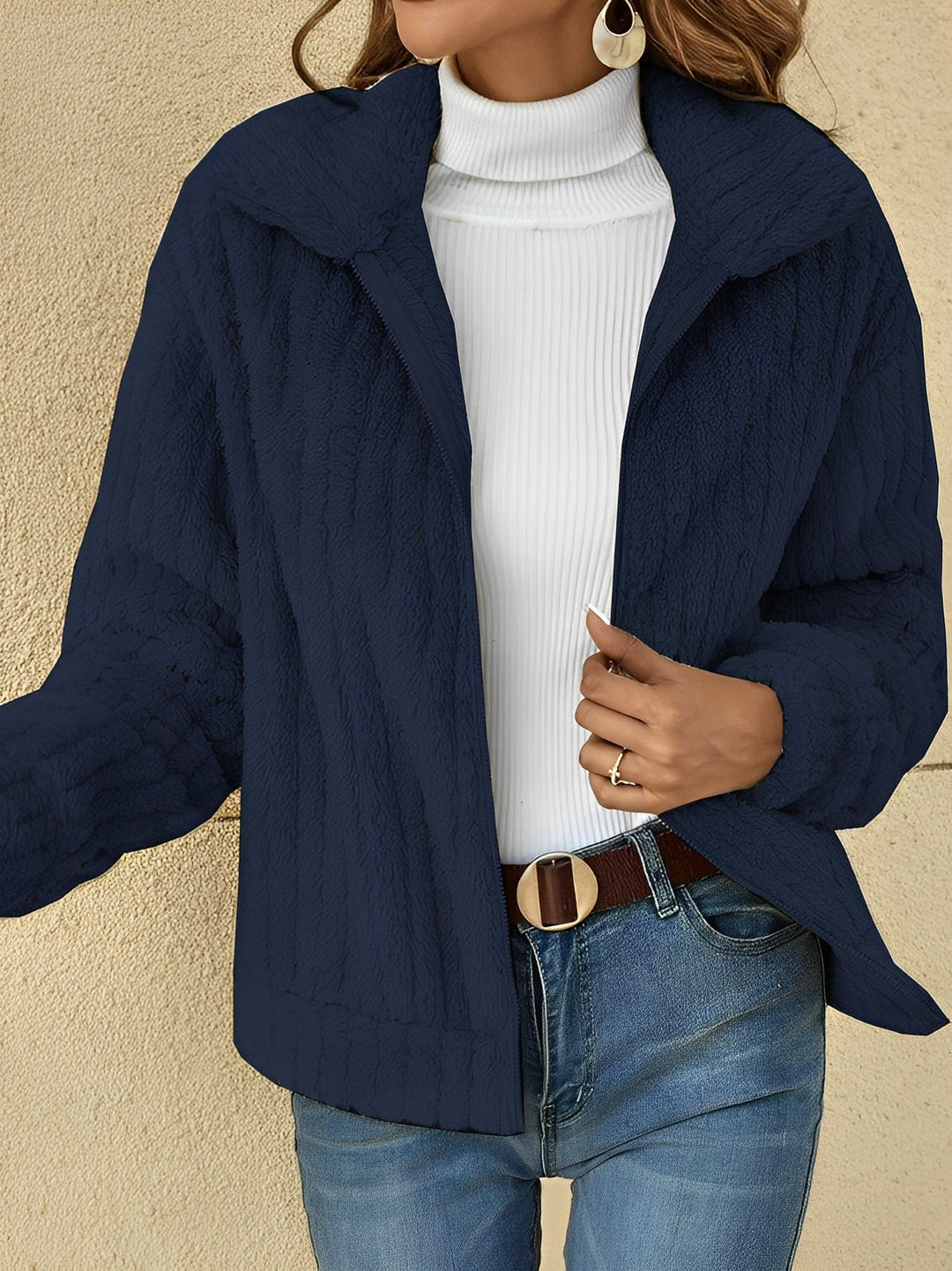 Manteau en peluche confortable pour femme, doux et chaud