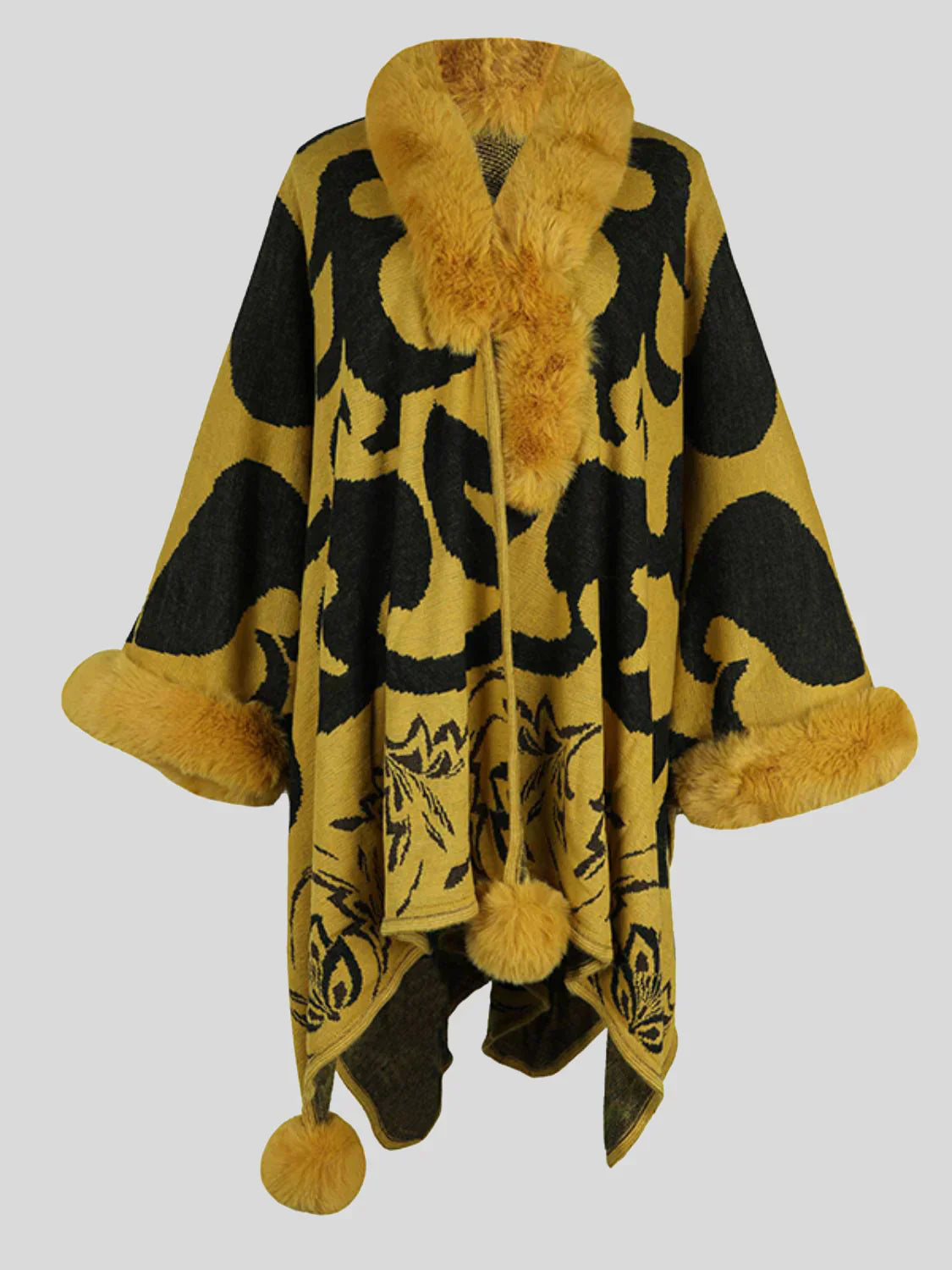 Poncho d'hiver élégant avec imprimé tendance