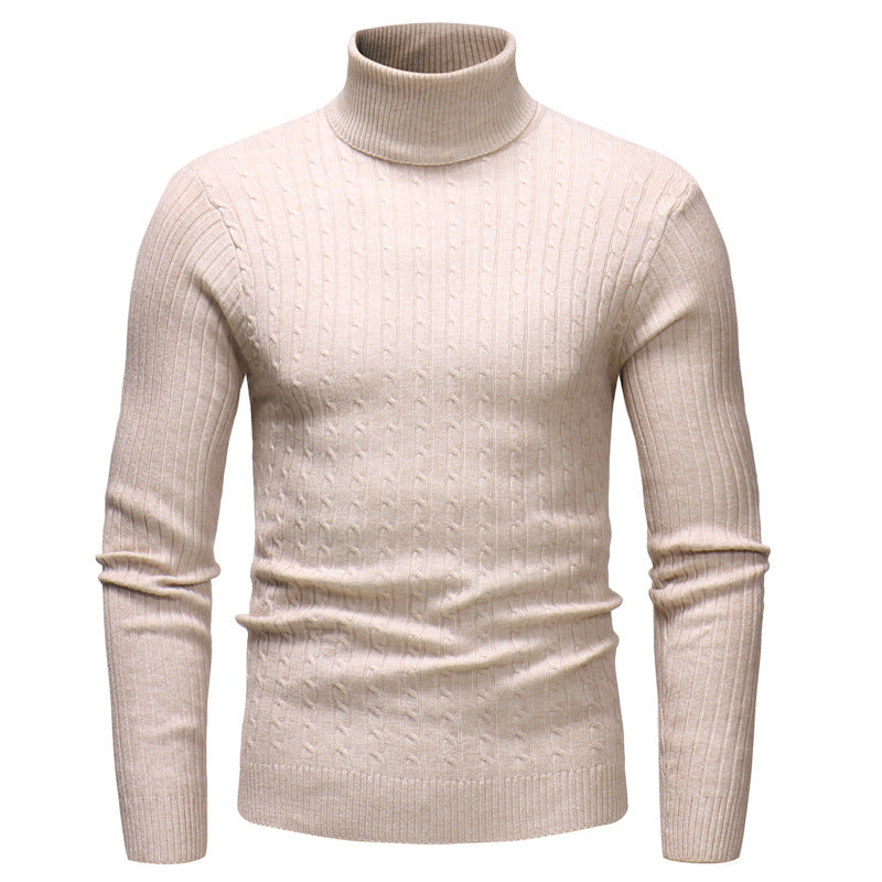 Pull Homme Col Roulé Tricot Motif