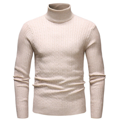 Pull Homme Col Roulé Tricot Motif