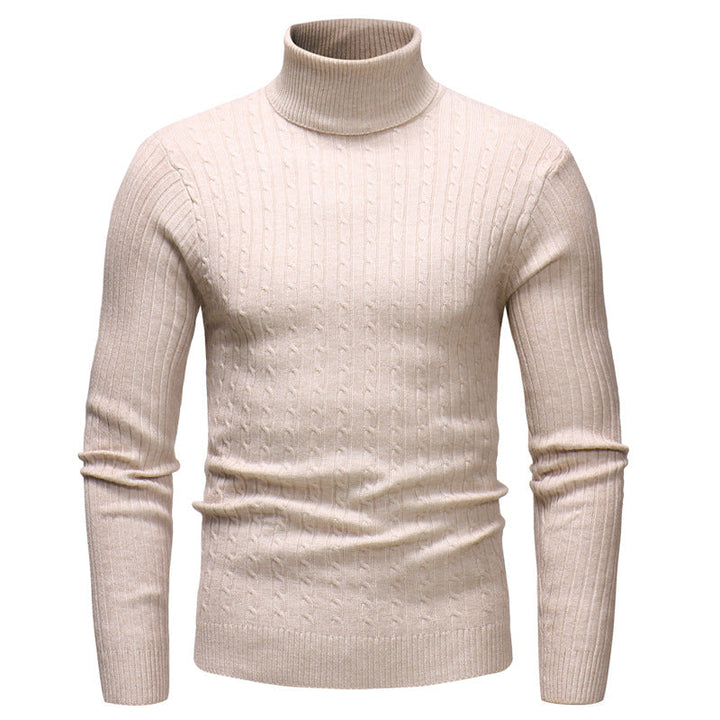 Pull Homme Col Roulé Tricot Motif