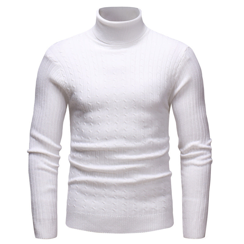 Pull Homme Col Roulé Tricot Motif