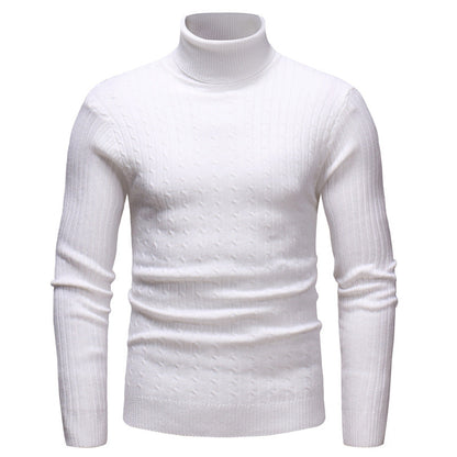 Pull Homme Col Roulé Tricot Motif