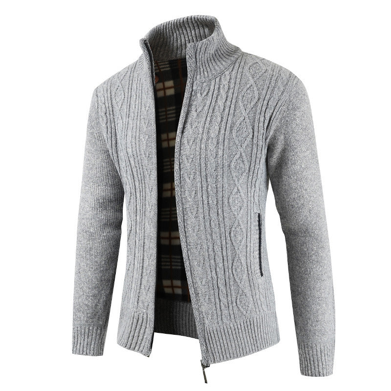 Cardigan homme moderne col montant zippé