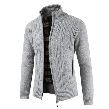 Cardigan homme moderne col montant zippé
