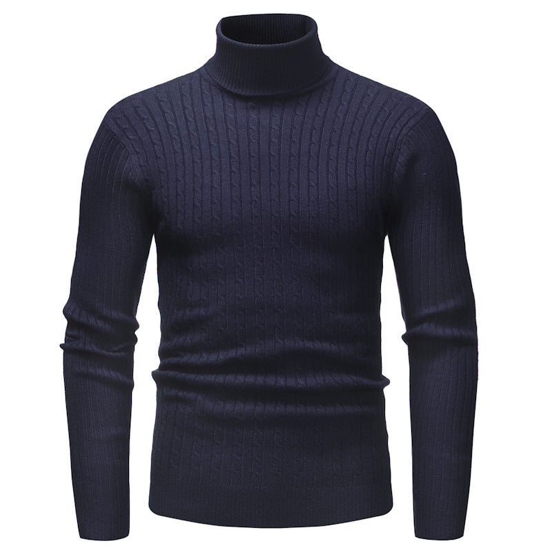 Pull Homme Col Roulé Tricot Motif