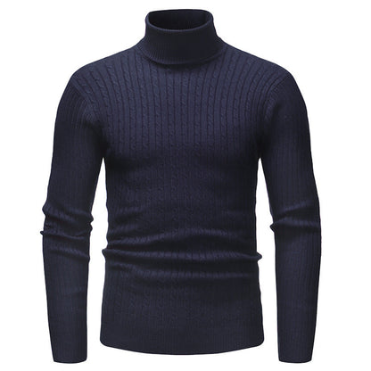 Pull Homme Col Roulé Tricot Motif