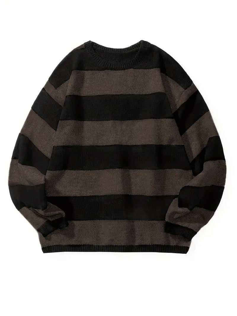 Pull pour homme style rétro à rayures